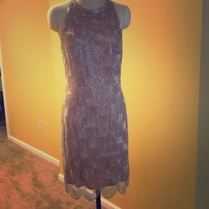 Art Deco champagne mini dress! HoCo, prom, wedding
